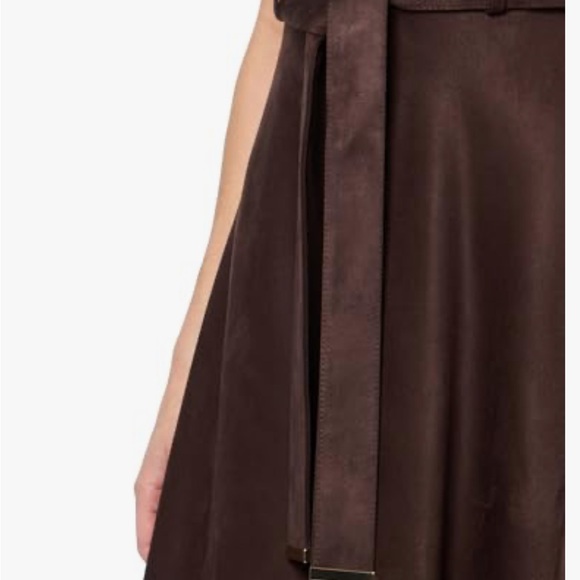 Brand New Calvin Klein Women's Slvless Chocolate Suede Aline Dress - Picture 3 of 15